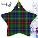 Sutherland Modern Tartan Ornament Star Ornament, Christmas Star Decorations, ceramic ornament, Plaid Star Ceramic Ornament, Christmas Ornament Decorations Gift