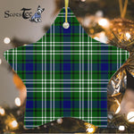 Tweedside Tartan Ornament Star Ornament, Christmas Star Decorations, ceramic ornament, Plaid Star Ceramic Ornament, Christmas Ornament Decorations Gift