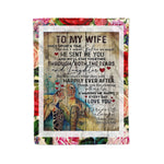 Scotstee Shop - Personalized Gift Letter To My Wife Funny Gift For Her And I Love Her Forever Fleece Blanket