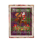 Personalized Gift Plaid Tartan Blanket Clan MacIntyre Of Glenorchy With Moose Lover Xmas Gift Santa Riding Christmas Fleece Blanket
