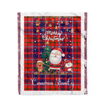 Personalized Gift Tartan Plaid Blanket Clan Cameron Of Lochiel Modern With Funny Santa Snowman Reindeer Merry Christmas Fleece Blanket, Home Living Room, Plaid Blanket, Tartan Blanket, Scottish Blanket, Buffalo fleece blanket, Christmas Blanket