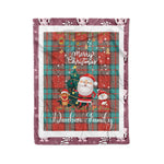 Personalized Gift Tartan Plaid Blanket Clan Dunbar Ancient With Funny Santa Snowman Reindeer Merry Christmas Fleece Blanket, Home Living Room, Plaid Blanket, Tartan Blanket, Scottish Blanket, Buffalo fleece blanket, Christmas Blanket