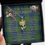 To My Beautiful Soulmate Sunflower Necklace In Your Eyes I Have Found My Home Clan Montgomery Modern Tartan Jewelry For Girlfriend