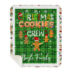 Personalized Gift Tartan Plaid Blanket Clan Boyle With Christmas Cookie Baking Crew Christmas Gift Sherpa Blanket, tartan sherpa blanket,buffalo plaid sherpa blanket,christmas sherpa blanket,Christmas Throw Blanket,green plaid sherpa blanket,green sherpa blanket