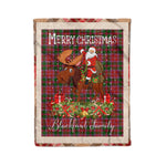 Personalized Gift Plaid Tartan Blanket Clan Blackford With Moose Lover Xmas Gift Santa Riding Christmas Fleece Blanket