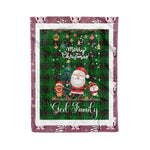 Personalized Gift Tartan Plaid Blanket Clan Ged With Funny Santa Snowman Reindeer Merry Christmas Fleece Blanket, Christmas Blanket, Plaid Blanket, Tartan Blanket,Scottish Blanket