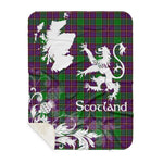 Scotstee Shop - Tartan Blanket Thistle and Lion Scottish Clan Logan Plaid Blanket - Sherpa Blanket