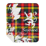 Sherpa Blanket - Tartan Blanket Thistle and Lion Scottish Clan Buchanan Modern Plaid Blanket, plaid sherpa blanket queen,purple sherpa blanket,queen sherpa blanket,queen size sherpa blanket,red sherpa blanket,scottish tartan blankets,sherpa blanket,sherpa christmas blanket