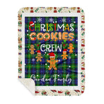 Personalized Gift Tartan Plaid Blanket Clan Gordon With Christmas Cookie Baking Crew Christmas Gift Sherpa Blanket, tartan sherpa blanket,buffalo plaid sherpa blanket,christmas sherpa blanket,Christmas Throw Blanket,green plaid sherpa blanket,green sherpa blanket