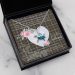 Sea Turtle Necklace Gift for My Beautiful Girlfriend Valentines Necklace Clan Fraser Hunting Tartan Blue Turtle Necklace