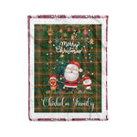 Personalized Gift Tartan Plaid Blanket Clan Chisholm Hunting With Funny Santa Snowman Reindeer Merry Christmas Fleece Blanket, Home Living Room, Plaid Blanket, Tartan Blanket, Scottish Blanket, Buffalo fleece blanket, Christmas Blanket