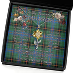 To My Beautiful Soulmate Sunflower Necklace In Your Eyes I Have Found My Home Clan Davidson Ancient Tartan Jewelry For Girlfriend, Tartan Sunflower Pendant Necklace, Scottish Tartan Jewelry, valentine necklace, necklace girlfriend, necklace for wife, cute necklaces for girlfriend, jewelry for girlfriend, to my soulmate necklace, to my future wife necklace