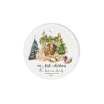 Scotstee Shop - Our First Christmas In Our New Home Circle Ceramic Ornament Watercolor Pine New House First Christmas Ceramic Ornament