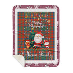 Personalized Gift Tartan Plaid Blanket Clan Matheson Ancient With Funny Santa Snowman Reindeer Merry Christmas Gift Sherpa Blanket, blue plaid sherpa blanket,blue tartan sherpa blanket,Buchan,buffalo plaid sherpa blanket,christmas sherpa blanket,Christmas Throw Blanket