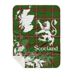 Sherpa Blanket - Tartan Blanket Thistle and Lion Scottish Clan MacKinnon Hunting Modern Plaid Blanket, plaid sherpa blanket queen,purple sherpa blanket,queen sherpa blanket,queen size sherpa blanket,red sherpa blanket,scottish tartan blankets,sherpa blanket,sherpa christmas blanket