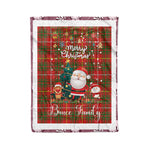 Personalized Gift Tartan Plaid Blanket Clan Bruce With Funny Santa Snowman Reindeer Merry Christmas Fleece Blanket, Home Living Room, Plaid Blanket, Tartan Blanket, Scottish Blanket, Buffalo fleece blanket, Christmas Blanket