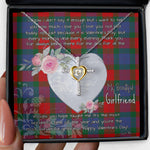 Gift For My Beautiful Girlfriend Necklace Valentine Necklace Clan Mar Tartan Cross Dancing Necklace Scottish Tartan Jewelry