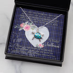 Sea Turtle Necklace Gift for My Beautiful Girlfriend Valentines Necklace Clan Fleming Tartan Blue Turtle Necklace