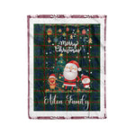 Personalized Gift Tartan Plaid Blanket Clan Aiton With Funny Santa Snowman Reindeer Merry Christmas Fleece Blanket, Home Living Room, Plaid Blanket, Tartan Blanket, Scottish Blanket, Buffalo fleece blanket, Christmas Blanket