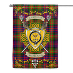 House Flag - Carnegie Modern Irish Shield Celtic Cross Tartan Garden Flag St Patrick's Day Garden Flag