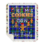 Personalized Gift Tartan Plaid Blanket Clan Weir With Christmas Cookie Baking Crew Christmas Gift Sherpa Blanket, tartan sherpa blanket,buffalo plaid sherpa blanket,christmas sherpa blanket,Christmas Throw Blanket,green plaid sherpa blanket,green sherpa blanket