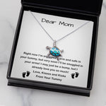 Opal Turtle Necklace - Mom Necklace, Mom To Be Necklace, Pregnancy Gift For Mom To Be, Mommy Present From Unborn Baby, Gift For Expecting Moms