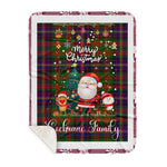 Personalized Gift Tartan Plaid Blanket Clan Cochrane With Funny Santa Snowman Reindeer Merry Christmas Gift Sherpa Blanket, blue plaid sherpa blanket,blue tartan sherpa blanket,Buchan,buffalo plaid sherpa blanket,christmas sherpa blanket,Christmas Throw Blanket