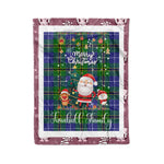 Personalized Gift Tartan Plaid Blanket Clan Turnbull Hunting With Funny Santa Snowman Reindeer Merry Christmas Fleece Blanket, Home Living Room, Plaid Blanket, Tartan Blanket, Scottish Blanket, Buffalo fleece blanket, Christmas Blanket