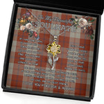 To My Beautiful Soulmate Sunflower Necklace In Your Eyes I Have Found My Home Clan Davidson Dress Dancers Tartan Jewelry For Girlfriend, Tartan Sunflower Pendant Necklace, Scottish Tartan Jewelry, valentine necklace, necklace girlfriend, necklace for wife, cute necklaces for girlfriend, jewelry for girlfriend, to my soulmate necklace, to my future wife necklace