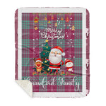 Personalized Gift Tartan Plaid Blanket Clan Crawford Ancient With Funny Santa Snowman Reindeer Merry Christmas Gift Sherpa Blanket, blue plaid sherpa blanket,blue tartan sherpa blanket,Buchan,buffalo plaid sherpa blanket,christmas sherpa blanket,Christmas Throw Blanket