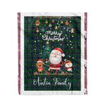 Personalized Gift Tartan Plaid Blanket Clan Austin With Funny Santa Snowman Reindeer Merry Christmas Fleece Blanket, Home Living Room, Plaid Blanket, Tartan Blanket, Scottish Blanket, Buffalo fleece blanket, Christmas Blanket