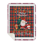 Personalized Gift Tartan Plaid Blanket Clan MacDuff Ancient With Funny Santa Snowman Reindeer Merry Christmas Gift Sherpa Blanket, blue plaid sherpa blanket,blue tartan sherpa blanket,Buchan,buffalo plaid sherpa blanket,christmas sherpa blanket,Christmas Throw Blanket
