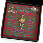 To My Beautiful Soulmate Sunflower Necklace In Your Eyes I Have Found My Home Clan MacKintosh Modern Tartan Jewelry For Girlfriend, Tartan Sunflower Pendant Necklace, Scottish Tartan Jewelry, valentine necklace, necklace girlfriend, necklace for wife, cute necklaces for girlfriend, jewelry for girlfriend, to my soulmate necklace, to my future wife necklace