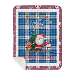 Personalized Gift Tartan Plaid Blanket Clan Muirhead Blue With Funny Santa Snowman Reindeer Merry Christmas Gift Sherpa Blanket, blue plaid sherpa blanket,blue tartan sherpa blanket,Buchan,buffalo plaid sherpa blanket,christmas sherpa blanket,Christmas Throw Blanket