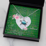 Sea Turtle Necklace Gift for My Beautiful Girlfriend Valentines Necklace Clan Masterton Tartan Blue Turtle Necklace