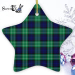 Abercrombie Hunting Tartan Ornament Star Ornament, Christmas Star Decorations, ceramic ornament, Plaid Star Ceramic Ornament, Christmas Ornament Decorations Gift