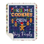 Personalized Gift Tartan Plaid Blanket Clan Navy US Edzell With Christmas Cookie Baking Crew Christmas Gift Sherpa Blanket, tartan sherpa blanket,buffalo plaid sherpa blanket,christmas sherpa blanket,Christmas Throw Blanket,green plaid sherpa blanket,green sherpa blanket