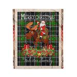 Personalized Gift Plaid Tartan Blanket Clan Webster With Moose Lover Xmas Gift Santa Riding Christmas Fleece Blanket