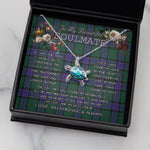Sea Turtle Necklace To My Beautiful Soulmate Necklace In Your Eyes I Have Found My Home Clan Sinclair Modern Tartan Blue Turtle Necklace