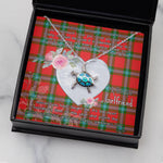 Sea Turtle Necklace Gift for My Beautiful Girlfriend Valentines Necklace Clan MacLaine of Loch Buie Tartan Blue Turtle Necklace