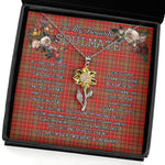 To My Beautiful Soulmate Sunflower Necklace In Your Eyes I Have Found My Home Clan MacDougall Modern Tartan Jewelry For Girlfriend, Tartan Sunflower Pendant Necklace, Scottish Tartan Jewelry, valentine necklace, necklace girlfriend, necklace for wife, cute necklaces for girlfriend, jewelry for girlfriend, to my soulmate necklace, to my future wife necklace