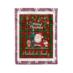 Personalized Gift Tartan Plaid Blanket Clan Auchinleck With Funny Santa Snowman Reindeer Merry Christmas Fleece Blanket, Home Living Room, Plaid Blanket, Tartan Blanket, Scottish Blanket, Buffalo fleece blanket, Christmas Blanket