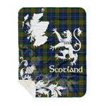 Sherpa Blanket - Tartan Blanket Thistle and Lion Scottish Clan Gunn Modern Plaid Blanket, plaid sherpa blanket queen,purple sherpa blanket,queen sherpa blanket,queen size sherpa blanket,red sherpa blanket,scottish tartan blankets,sherpa blanket,sherpa christmas blanket