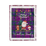 Personalized Gift Tartan Plaid Blanket Clan Wardlaw With Funny Santa Snowman Reindeer Merry Christmas Fleece Blanket, Home Living Room, Plaid Blanket, Tartan Blanket, Scottish Blanket, Buffalo fleece blanket, Christmas Blanket