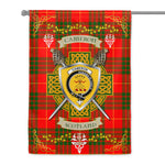 House Flag - Cameron Modern Irish Shield Celtic Cross Tartan Garden Flag St Patrick's Day Garden Flag