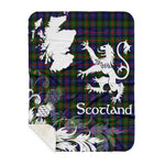 Sherpa Blanket - Tartan Blanket Thistle and Lion Scottish Clan Murray of Atholl Modern Plaid Blanket, plaid sherpa blanket queen,purple sherpa blanket,queen sherpa blanket,queen size sherpa blanket,red sherpa blanket,scottish tartan blankets,sherpa blanket,sherpa christmas blanket