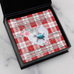 Sea Turtle Necklace Gift for My Beautiful Girlfriend Valentines Necklace Clan Maxwell Plaid Tartan Blue Turtle Necklace