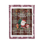 Personalized Gift Tartan Plaid Blanket Clan Cunningham Burgundy With Funny Santa Snowman Reindeer Merry Christmas Fleece Blanket, Home Living Room, Plaid Blanket, Tartan Blanket, Scottish Blanket, Buffalo fleece blanket, Christmas Blanket