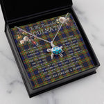 Sea Turtle Necklace To My Beautiful Soulmate Necklace In Your Eyes I Have Found My Home Clan MacLellan Modern Tartan Blue Turtle Necklace