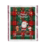 Personalized Gift Tartan Plaid Blanket Clan Stewart Atholl Modern With Funny Santa Snowman Reindeer Merry Christmas Fleece Blanket, Home Living Room, Plaid Blanket, Tartan Blanket, Scottish Blanket, Buffalo fleece blanket, Christmas Blanket